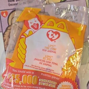 Ty Lips Fish Toy in Orange and Yellow